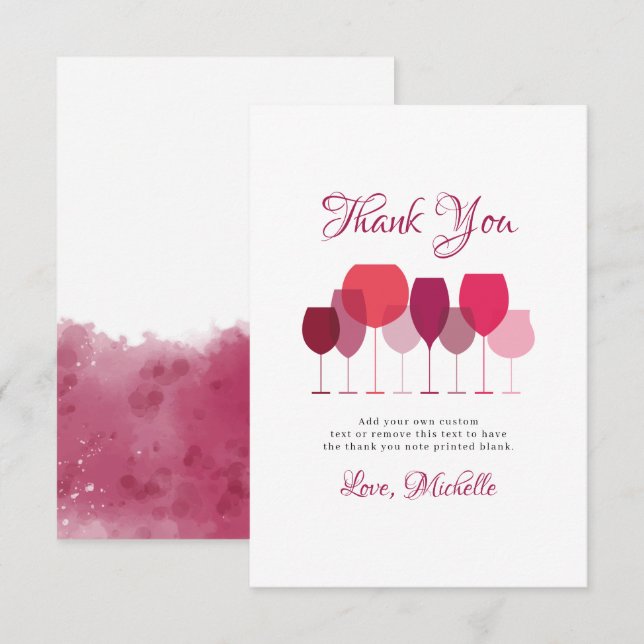 Carte de remerciement pour la dégustation de vin (Devant / Derrière)