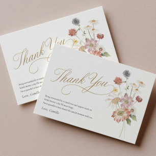 Carte de remerciement pour la fête de mariage aux 