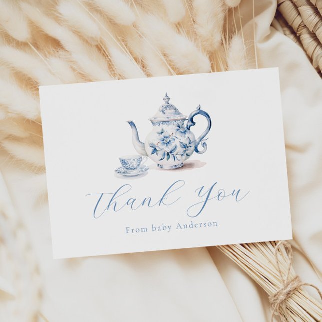 Carte de remerciement pour la fête du thé bleu (Créateur téléchargé)