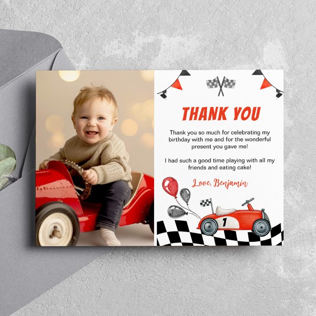 Carte de remerciement pour l'anniversaire avec pho (Créateur téléchargé)