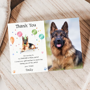 Carte de remerciement pour l'anniversaire d'un chi
