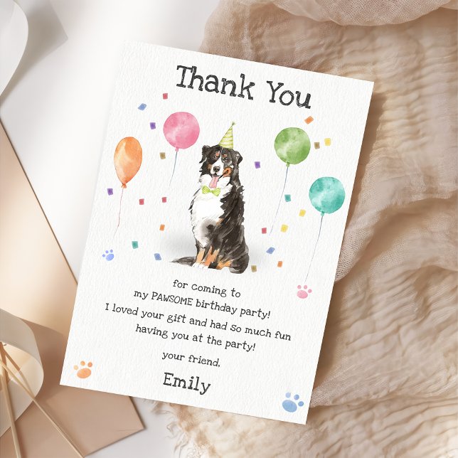 Carte de remerciement pour l'anniversaire d'un chi (Créateur téléchargé)