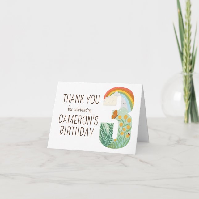 Carte de remerciement pour l'anniversaire d'un enf (Devant)