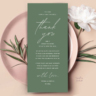 Carte de Remerciement pour le Dîner de Mariage Mod