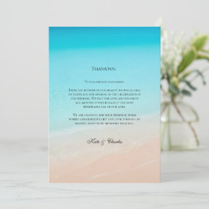 Carte de remerciement pour le mariage sur la plage