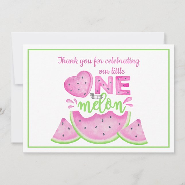 Carte de remerciement pour le premier anniversaire (Devant)