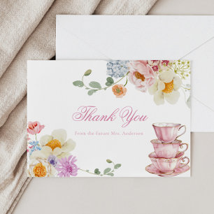 Carte de remerciement pour le Tea Party fleur sauv