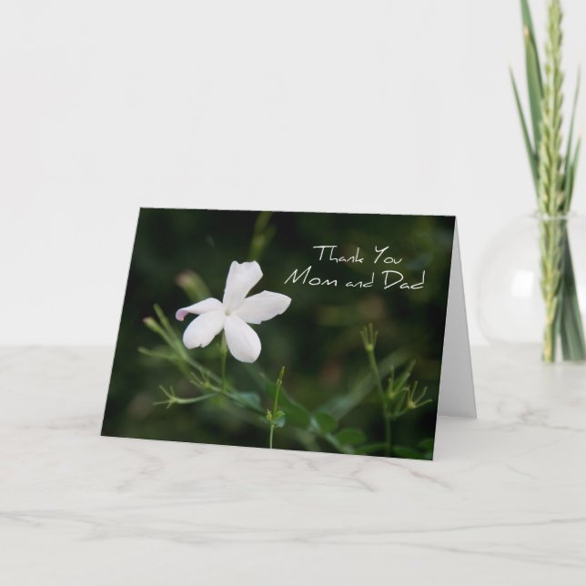 Carte de remerciement pour les parents le jour du  (Devant)