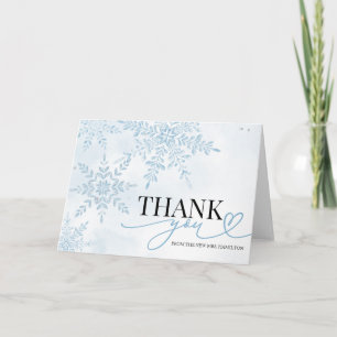 Carte de remerciement pour mariage avec flocon de 