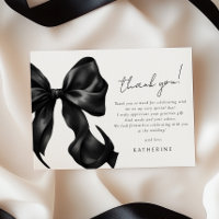 Carte de remerciement pour mariage avec nœud noir