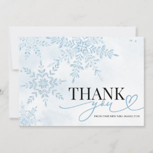 Carte de remerciement pour mariage flocon de neige