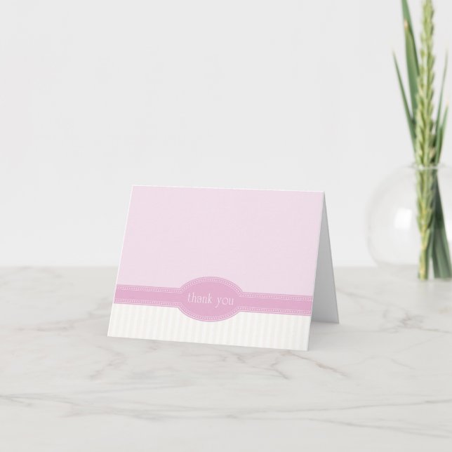 Carte de Remerciement pour Mariage ou Fête, Rose (Devant)