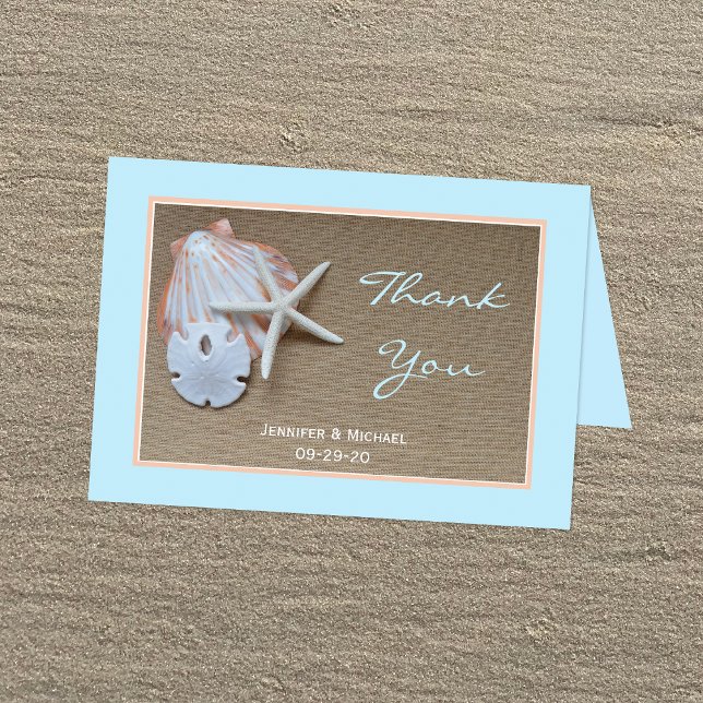Carte de remerciement pour mariage sur la plage (Créateur téléchargé)