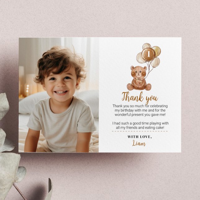 Carte de remerciement pour photo d'anniversaire av (Créateur téléchargé)