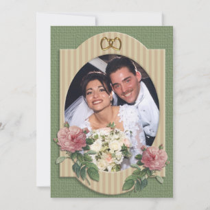 Carte de remerciement pour photo de mariage aux ro