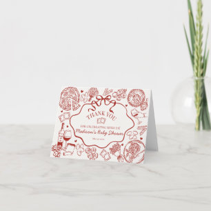 Carte de Remerciement pour Soirée de Pâtes Italien