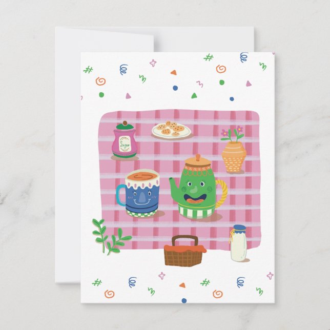 Carte de remerciement pour Tea Party (Devant)