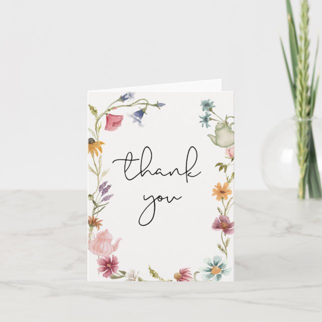 Carte de remerciement pour thé à la fleur sauvage (Devant)