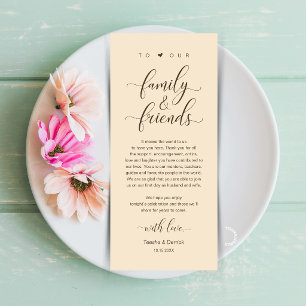 Carte de Remerciement pour un Mariage au Champagne