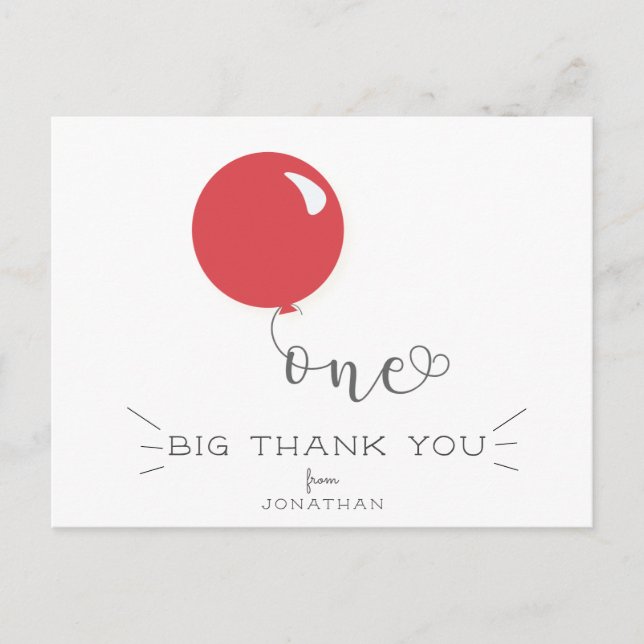 Carte de remerciement pour un premier anniversaire (Devant)