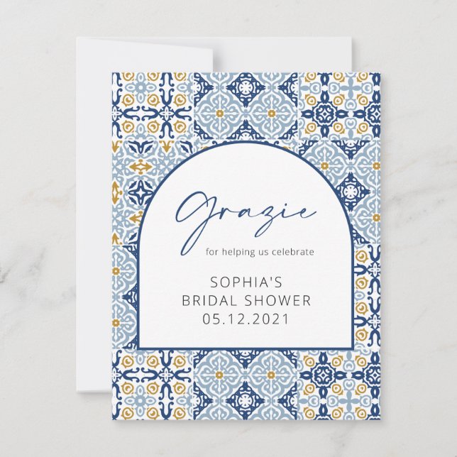 Carte de remerciement pour une douche de mariage m (Devant)