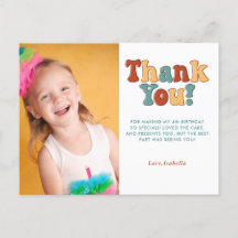 Carte de remerciement pour une fête d'anniversaire