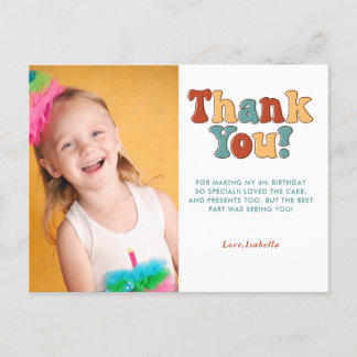 Carte de remerciement pour une fête d'anniversaire