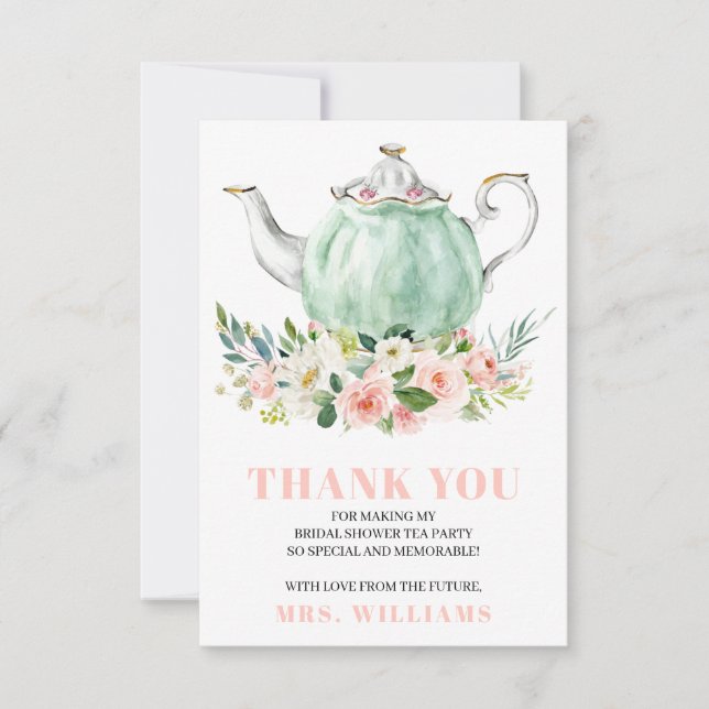 Carte de remerciement pour une fête prénuptiale et (Devant)