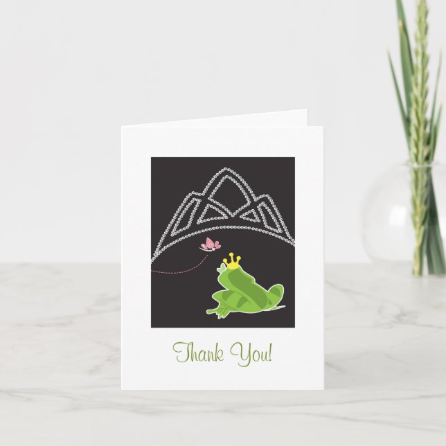Carte de remerciement Princesse et Grenouille (Devant)