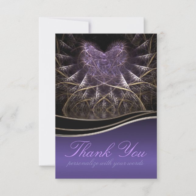 Carte de remerciement Purple Goth Heart (Devant)