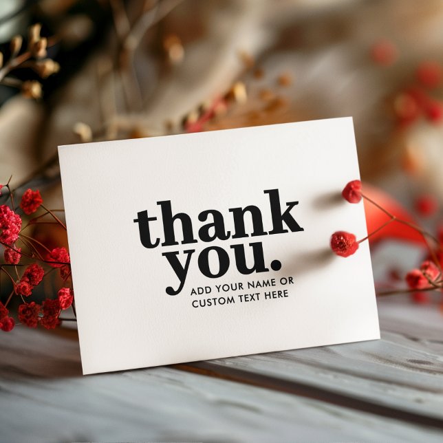 Carte de remerciement | Rétro noir et blanc (Créateur téléchargé)