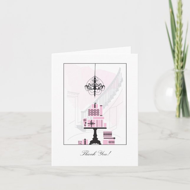 Carte de remerciement - Rose (Devant)