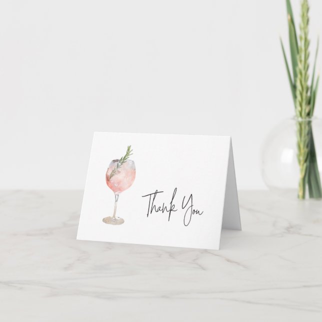 Carte de remerciement Rose Cocktail (Devant)