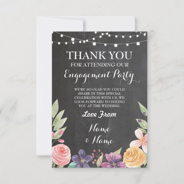 Carte de remerciement rustique de mariage Fleurs d (Devant)