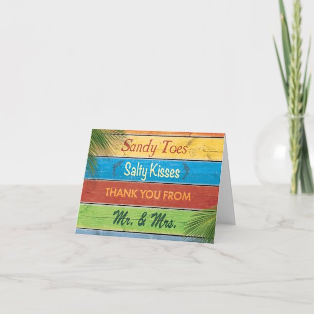 Carte de remerciement Sandy Toes Salty Kisses (Devant)