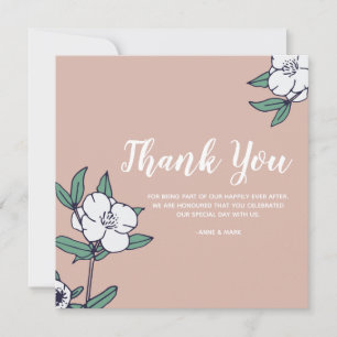 Carte de remerciement simple avec fleurs illustrée