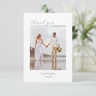 Carte de remerciement simple de mariage à la plage