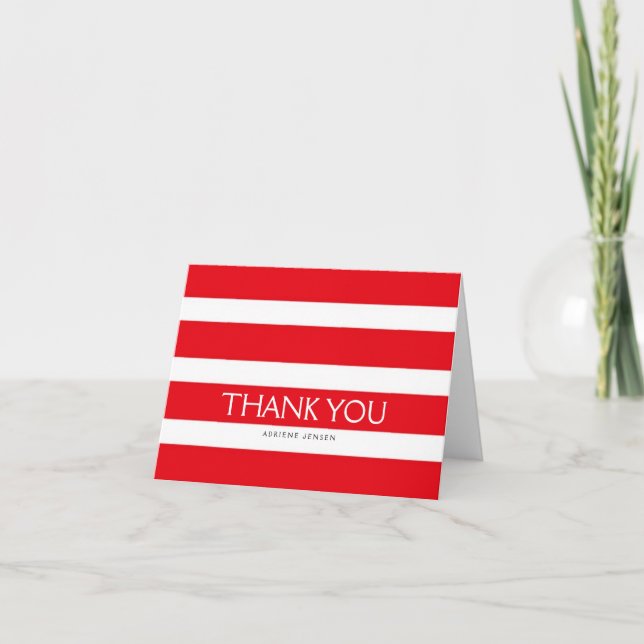 Carte de remerciement Simply Stripes / Rouge (Devant)