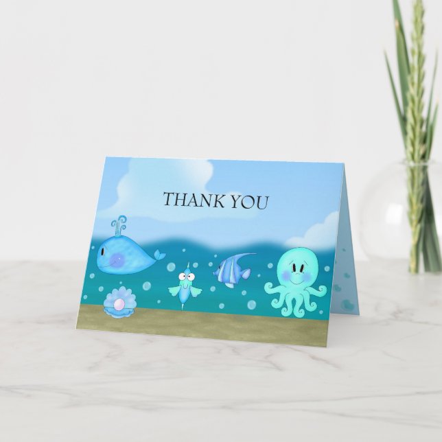 Carte de remerciement sous la mer (Devant)