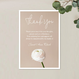 Carte de remerciement Sympathy avec Flower