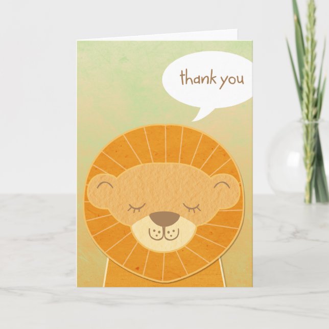 Carte de remerciement tête de lion (Devant)