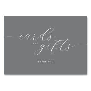 Carte de remerciement typographique gris élégant
