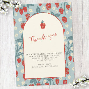Carte de remerciement vintage fraise
