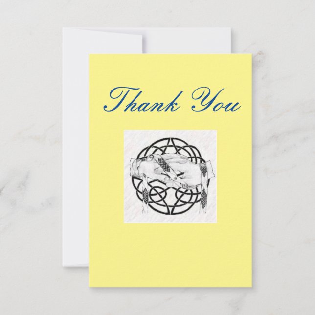 Carte de remerciement Yellow Handfasting (Devant)