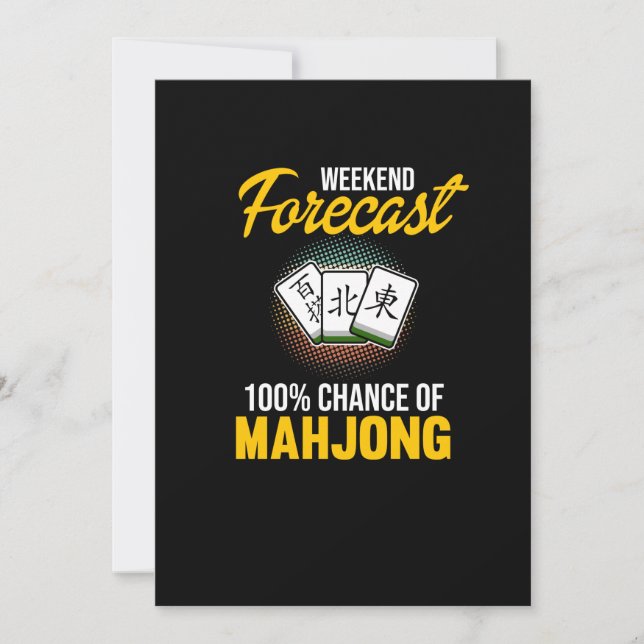 Carte De Remerciements 100% Chance De Mahjong Jeu Mahjong Joueur Jeux (Devant)