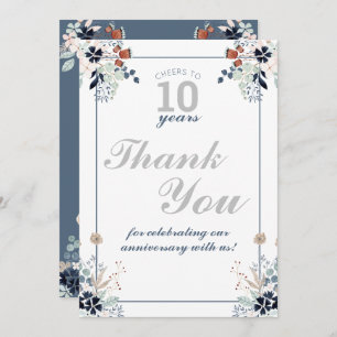 Carte De Remerciements 10e anniversaire de Mariage encourage à 10 ans de 