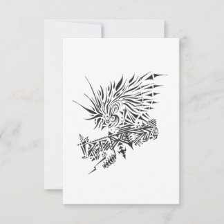 Carte De Remerciements 122 Black White Abstract Tribal Tattoo Art