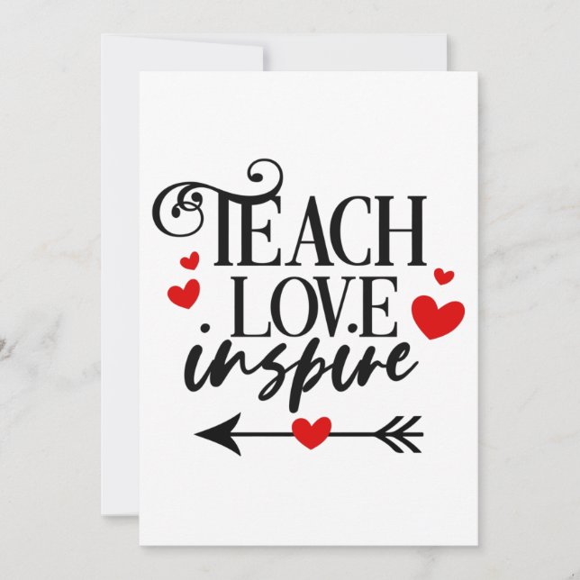 Carte De Remerciements 1/2 Enseigner l'amour Inspirer Chemise maternelle  (Devant)