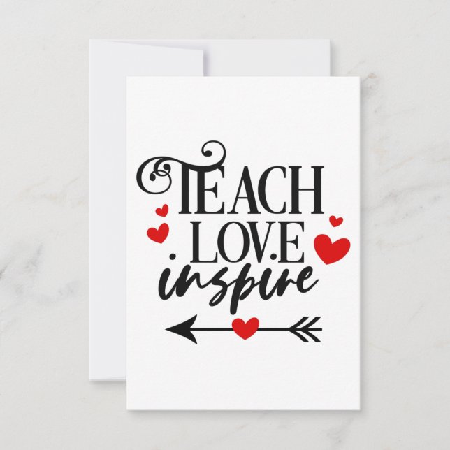 Carte De Remerciements 1/2 Enseigner l'amour Inspirer Chemise maternelle  (Devant)