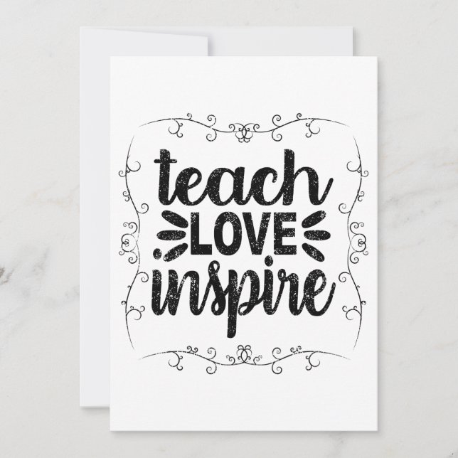 Carte De Remerciements 1- Enseigner l'Amour Inspirer chemise, Retro Ensei (Devant)
